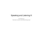 Speaking and Listening III